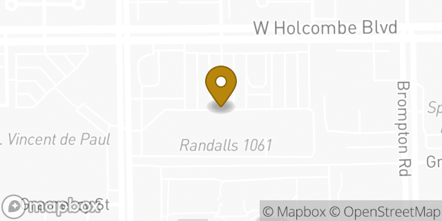 Map showing the location of Starbucks in Houston, TX 77025