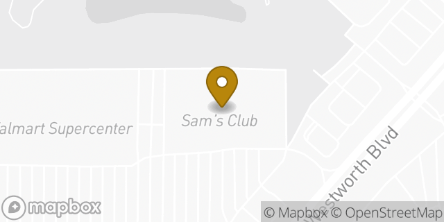 Map showing the location of Sam's Club in Westworth Village, TX 76114