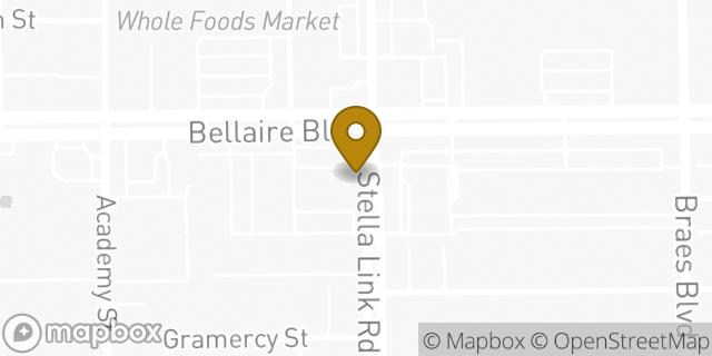 Map showing the location of Starbucks in Houston, TX 77025