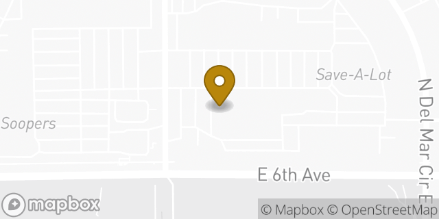 Map showing the location of Amazon Locker - Jaspal in Aurora, CO 80011