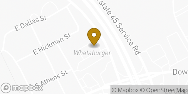 Map showing the location of Whataburger in Hutchins, TX 75141