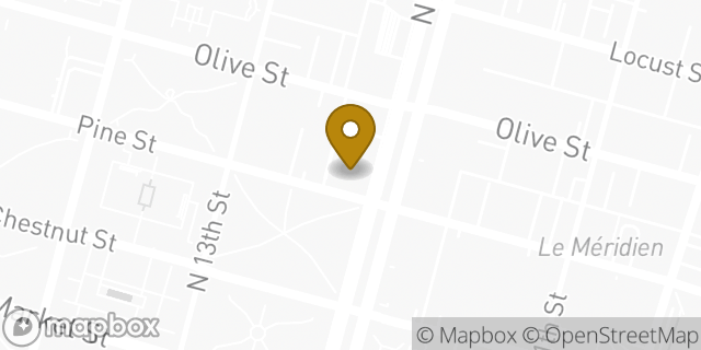 Map showing the location of Papa Johns Pizza in St Louis, MO 63101
