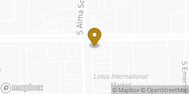 Map showing the location of Starbucks in Mesa, AZ 85210