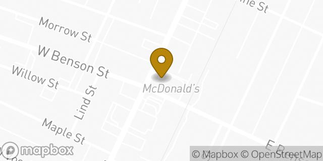 Map showing the location of McDonald's in Reading, OH 45215