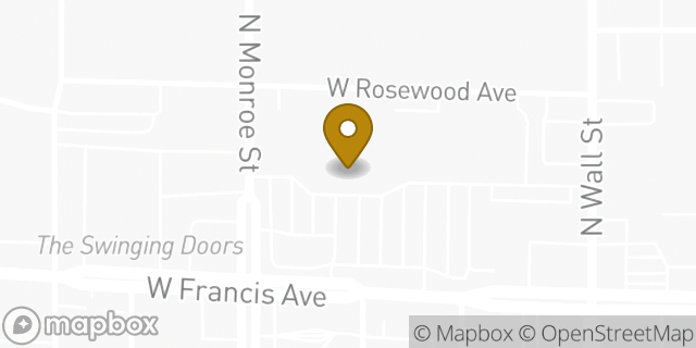 Map showing the location of Starbucks in Spokane, WA 99205