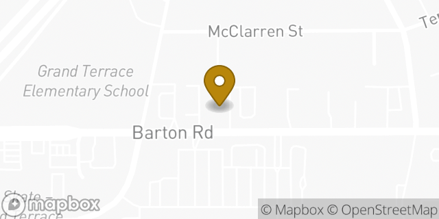 Map showing the location of Baskin-Robbins in Grand Terrace, CA 92313