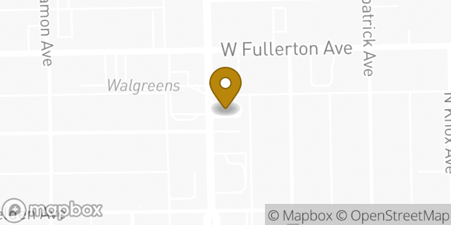 Map showing the location of Dunkin' in Chicago, IL 60639