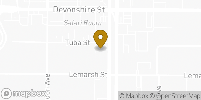 Map showing the location of Papa John's Pizza in Los Angeles, CA 91345