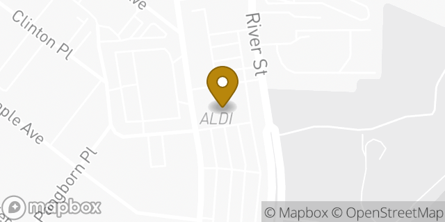 Map showing the location of Aldi in Hackensack, NJ 07601