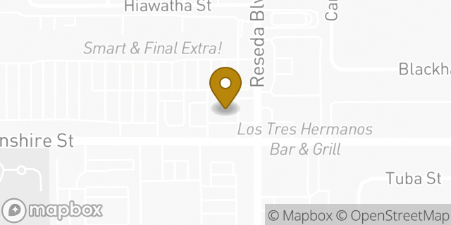 Map showing the location of 7-Eleven in Northridge, CA 91324