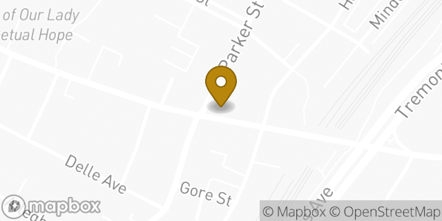 Map showing the location of Dunkin' in Boston, MA 02120