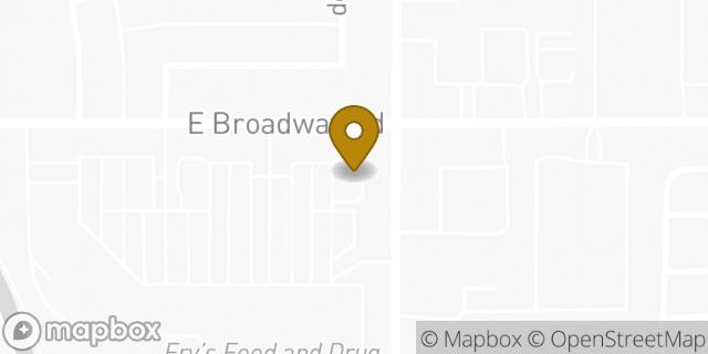 Map showing the location of Broadway & Lindsay in Mesa, AZ 85204