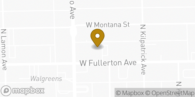 Map showing the location of Amazon Locker - Elmas in Chicago, IL 60639
