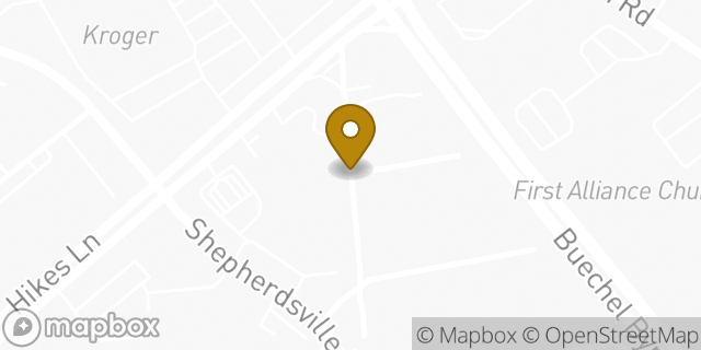 Map showing the location of ATM Circle K in Louisville, KY 40220
