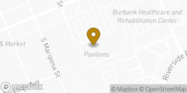 Map showing the location of Starbucks in Burbank, CA 91506