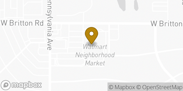 Map showing the location of Walmart Neighborhood Market in The Village, OK 73120
