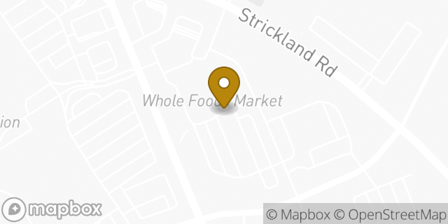 Map showing the location of WFM Coffee Bar in Raleigh, NC 27615