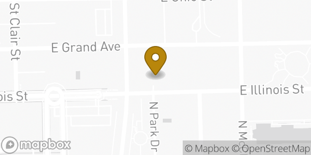 Map showing the location of Amazon Locker - Swimming in Chicago, IL 60611