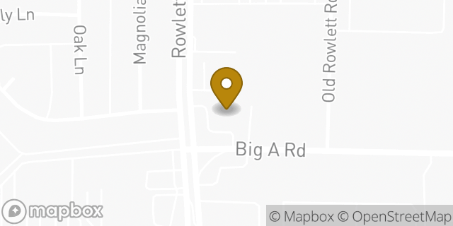 Map showing the location of AutoZone in Rowlett, TX 75089