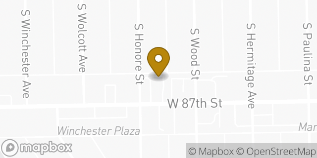 Map showing the location of Enterprise Rent-A-Car in Chicago, IL 60620