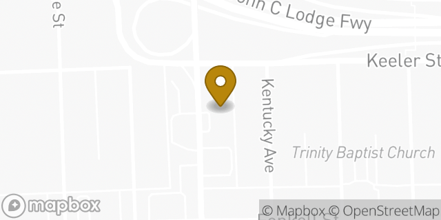 Map showing the location of Subway in Detroit, MI 48238