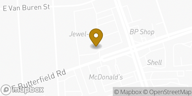 Map showing the location of Dunkin' in Elmhurst, IL 60126