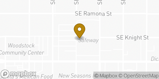 Map showing the location of Starbucks in Portland, OR 97206
