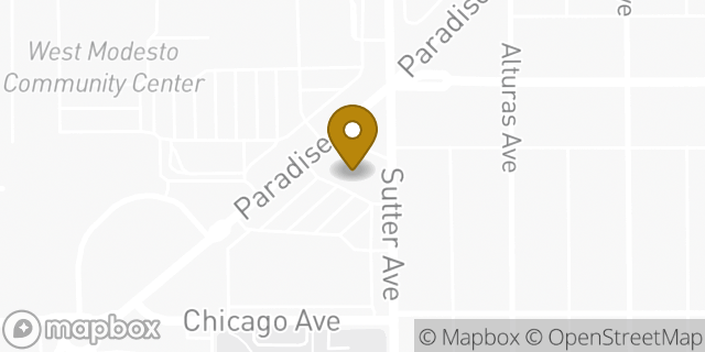 Map showing the location of Bank of America in Modesto, CA 95351