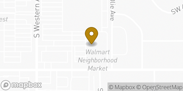 Map showing the location of Walmart Neighborhood Market in Oklahoma City, OK 73109