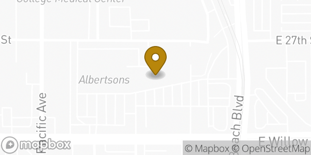 Map showing the location of Papa John's Pizza in Long Beach, CA 90806