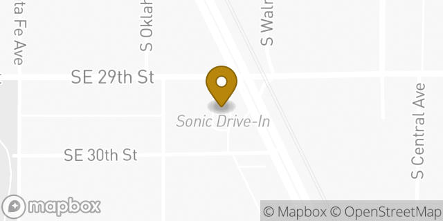 Map showing the location of Sonic Drive-In in Oklahoma City, OK 73129