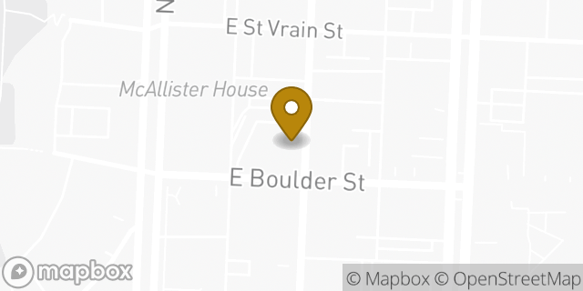 Map showing the location of Chase Bank in Colorado Springs, CO 80903