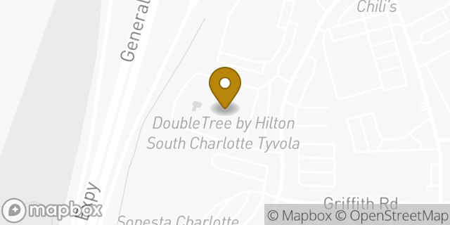 Map showing the location of Charlotte - Doubletree Hotel HLE in Charlotte, NC 28217