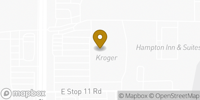 Map showing the location of Kroger Marketplace in Indianapolis, IN 46237