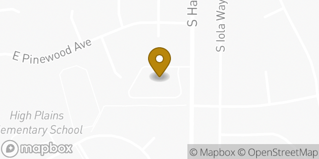 Map showing the location of The Church of Jesus Christ of Latter-day Saints in Englewood, CO 80111