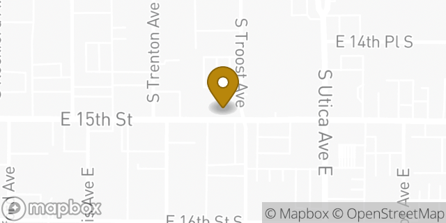 Map showing the location of Chipotle Mexican Grill in Tulsa, OK 74120