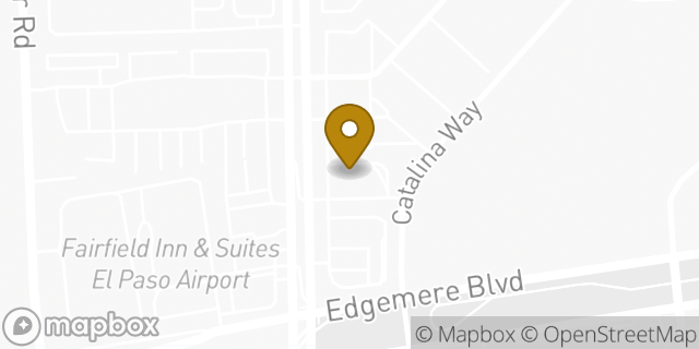 Map showing the location of Airway & Edgemere in El Paso, TX 79925