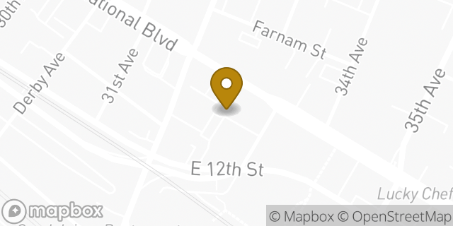Map showing the location of Bank of America in Oakland, CA 94601