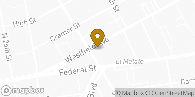 Map showing the location of Bank Of America in Camden, NJ 08105