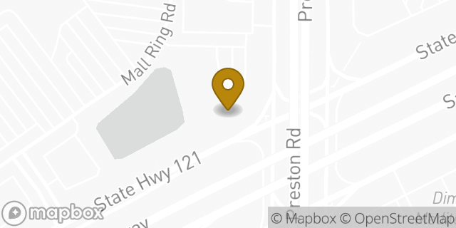Map showing the location of Marshalls in Frisco, TX 75034