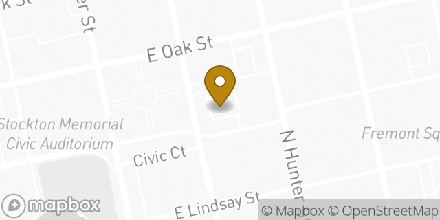 Map showing the location of Starbucks in Stockton, CA 95202