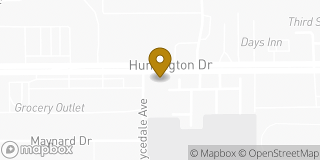 Map showing the location of Bank Of America in Duarte, CA 91010