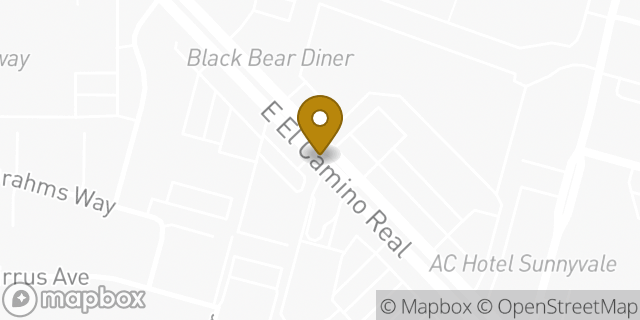 Map showing the location of Sunnyvale - El Camino Real HLE in Sunnyvale, CA 94087