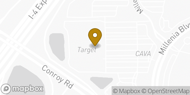 Map showing the location of Target Optical in Orlando, FL 32839