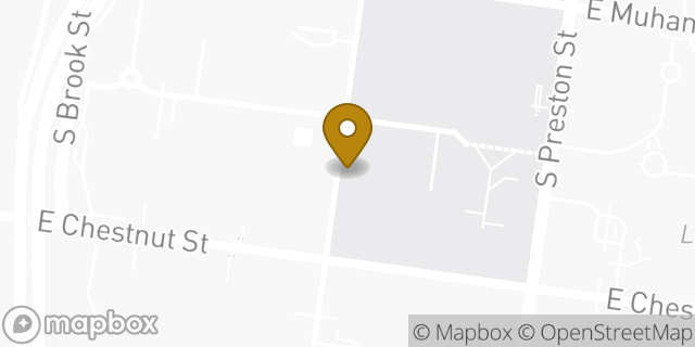 Map showing the location of Starbucks in Louisville, KY 40202
