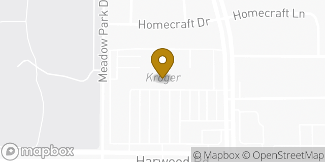 Map showing the location of Kroger in Bedford, TX 76021